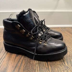 Boemos black leather boots made in Italy size 39/9
